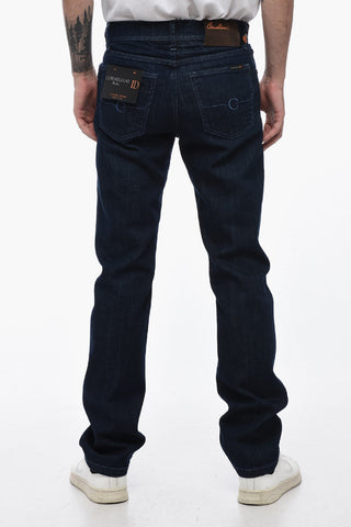 ID Stretch Cotton Regular Fit Denims with Dark Wash