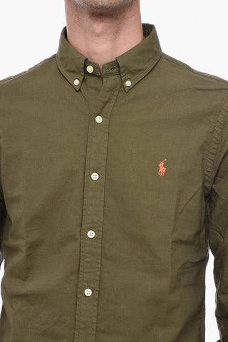 Cotton Slim Fit Shirt with Button-down Collar