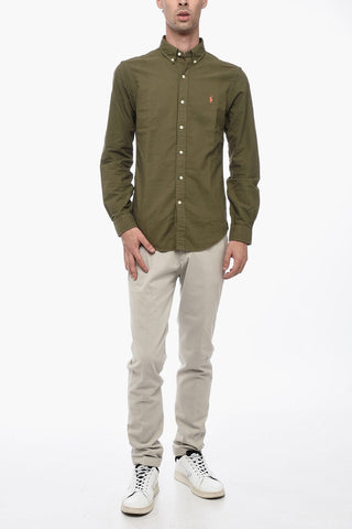 Cotton Slim Fit Shirt with Button-down Collar