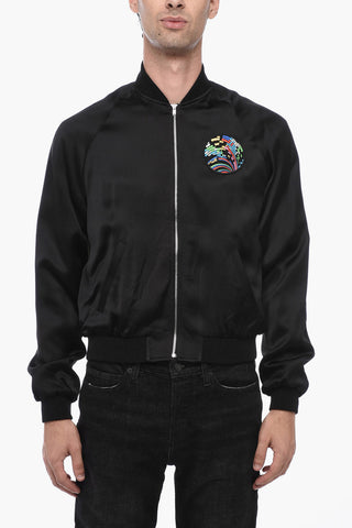 Viscose Bomber Jacket with Shark Patch