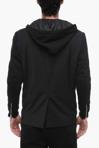 Blazer in Lana Vergine con Cappuccio Removibile