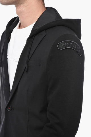 Blazer in Lana Vergine con Cappuccio Removibile