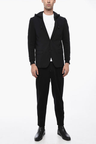 Blazer in Lana Vergine con Cappuccio Removibile
