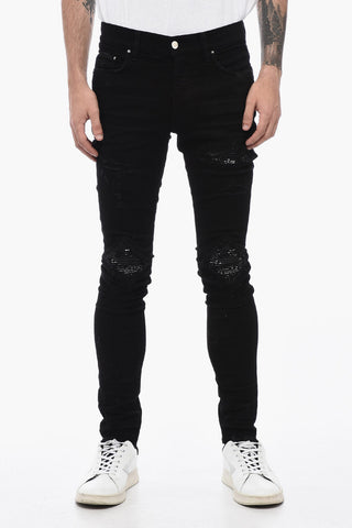 Distressed Effect BANDANA Slim Fit Jeans