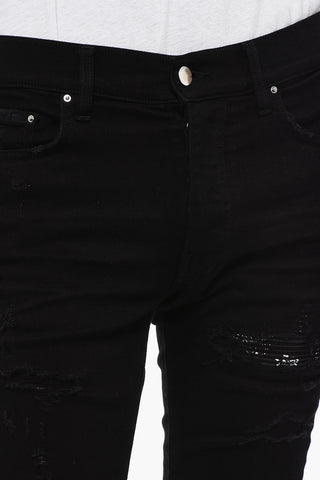 Distressed Effect BANDANA Slim Fit Jeans