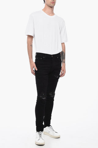 Distressed Effect BANDANA Slim Fit Jeans