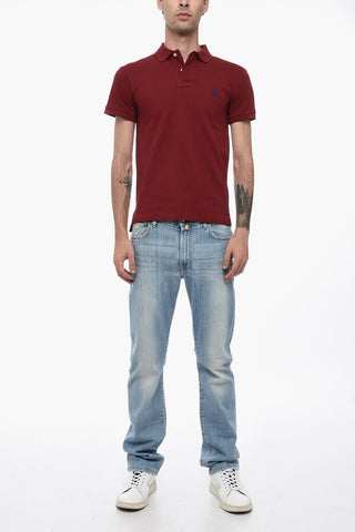 Piquet Cotton Slim Fit Polo with Logo