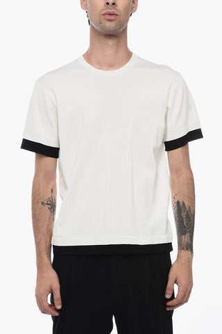 Technical Fabric Loose Fit T-Shirt with Contrasting Edges