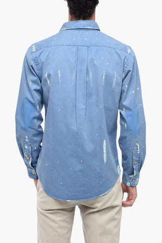 Classic Fit Saharan Shirt with Paint Effect Print