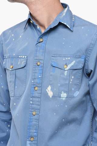 Classic Fit Saharan Shirt with Paint Effect Print