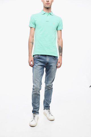 Piquet Cotton Slim Fit Polo with Logo