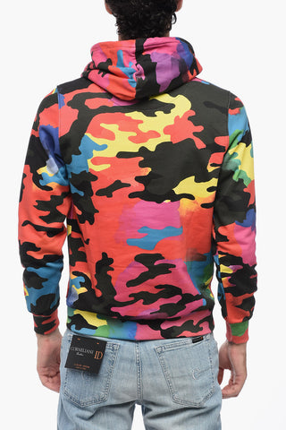 Multicolored Hoodie Sweatshirt with Embroidered Logo