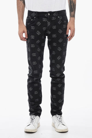 Monogram Denim Skinny Fit Jeans 16cm