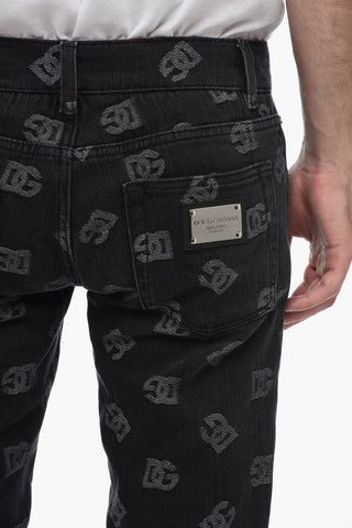 Monogram Denim Skinny Fit Jeans 16cm