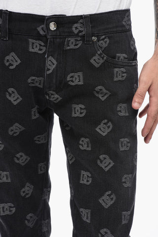Monogram Denim Skinny Fit Jeans 16cm
