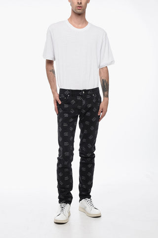 Monogram Denim Skinny Fit Jeans 16cm