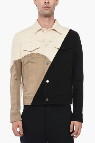 Color Block Stretch Denim Jacket