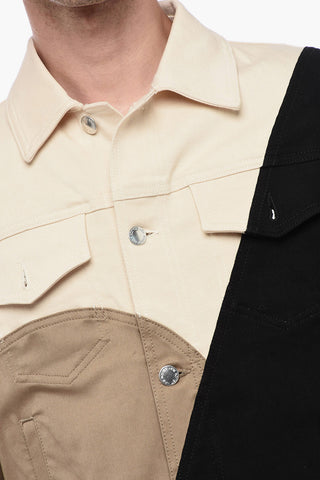 Color Block Stretch Denim Jacket