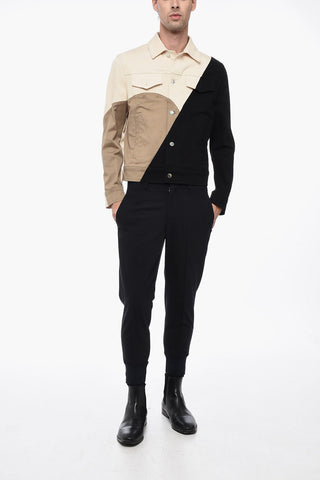 Color Block Stretch Denim Jacket
