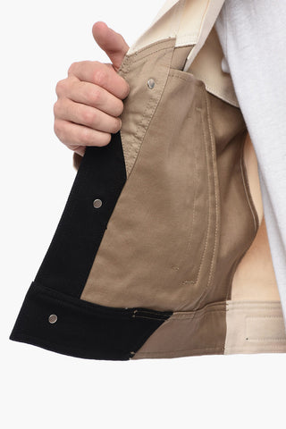 Color Block Stretch Denim Jacket