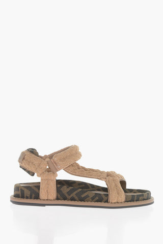 Sandali in Tessuto Monogram con Chiusura in Velcro