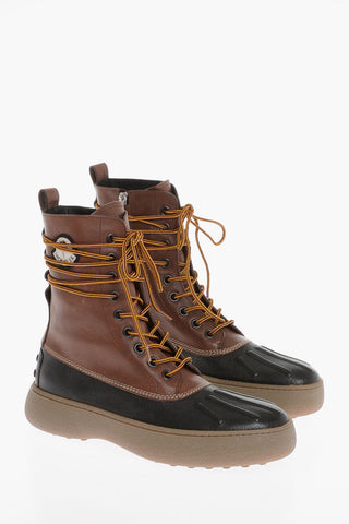 MONCLER Genius & PALM ANGELS x TOD'S Leather Lace-Up Boots