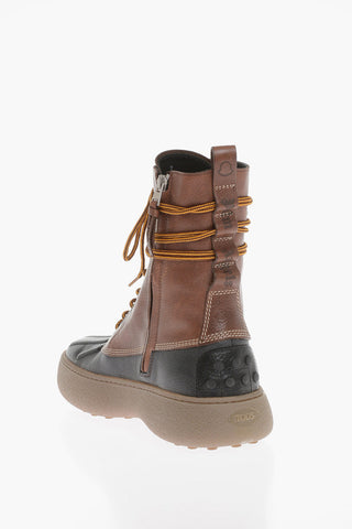 MONCLER Genius & PALM ANGELS x TOD'S Leather Lace-Up Boots