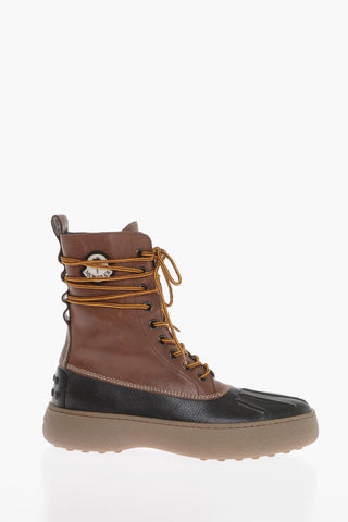 MONCLER Genius & PALM ANGELS x TOD'S Leather Lace-Up Boots