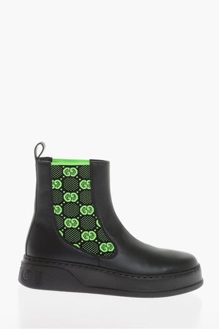 Leather Chelsea Boots with Logoed Elastic Band