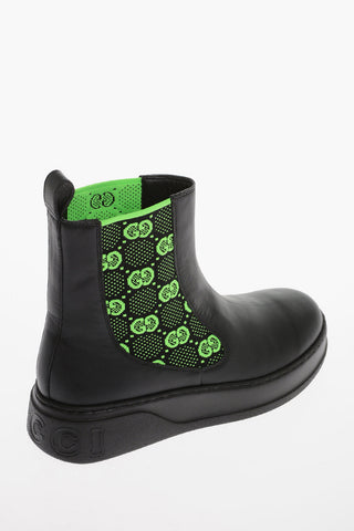 Leather Chelsea Boots with Logoed Elastic Band