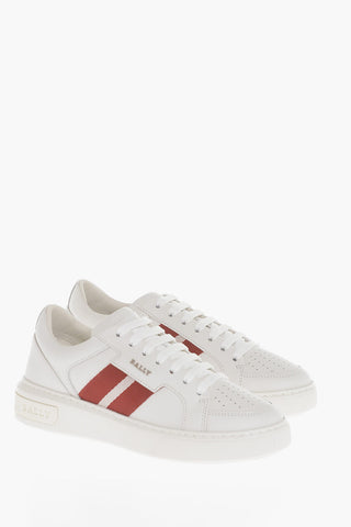 Leather Logoed Sneakers with Contrasting Band