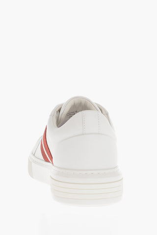 Leather Logoed Sneakers with Contrasting Band