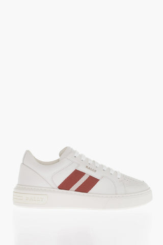 Leather Logoed Sneakers with Contrasting Band