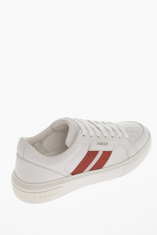 Leather Logoed Sneakers with Contrasting Band