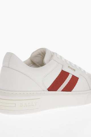 Leather Logoed Sneakers with Contrasting Band