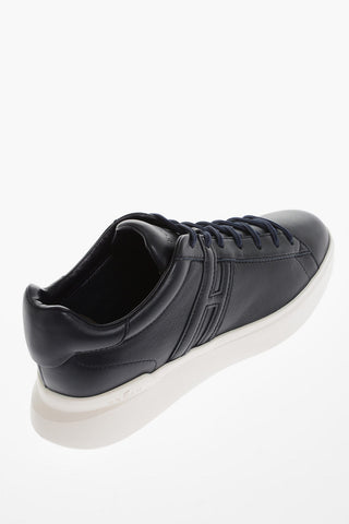 Leather H580 Sneakers with Embossed Logo