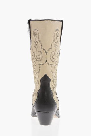 Two-Tone Leather-and-Suede Western Boots DUERTO