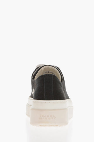 Canvas Platform Sneakers with Embroidered Logo
