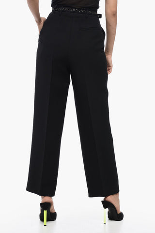 Pantaloni In Lana A Vta alta Con Pinces