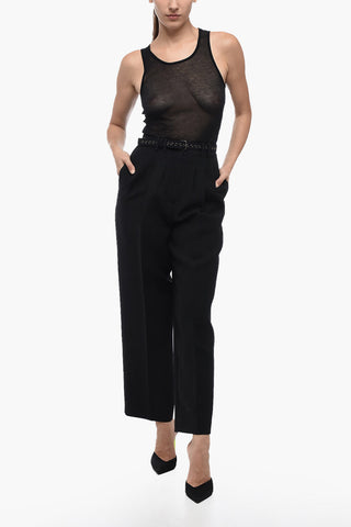 Pantaloni In Lana A Vta alta Con Pinces