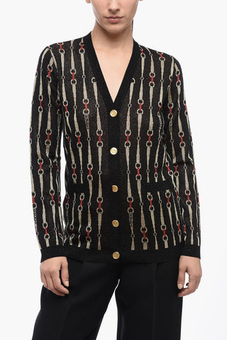 Lurex MORSET Cardigan with Logoed Buttons