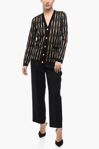 Lurex MORSET Cardigan with Logoed Buttons