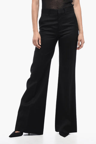 High-Waisted Flare-Fit Wool Pants
