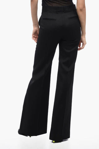 High-Waisted Flare-Fit Wool Pants