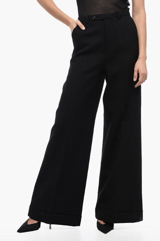 Wide Fit Wool Pants