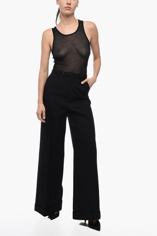 Wide Fit Wool Pants