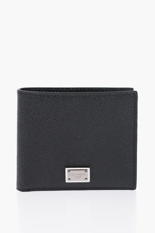 Saffiano Leather Bifold Wallet With Silver Detail