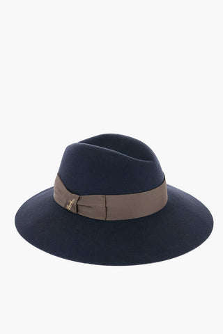 Solid Color Fedora Hat with Contrasting Ribbon
