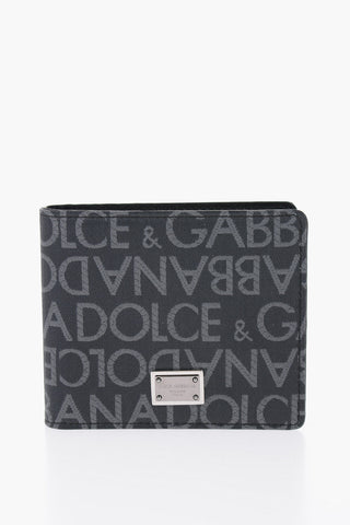 Portafoglio Bifold in Pelle Logato con Dettaglio in Metallo