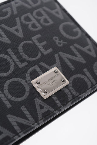 Leather Logoed Bifold Wallet with Metal Detail